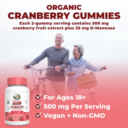 MaryRuth Organics Organic Cranberry Gummies - 500mg Supplement | Urinary Tract Health for Women | with D Mannose | Traditional Use MARYRUTH'S canada supplements