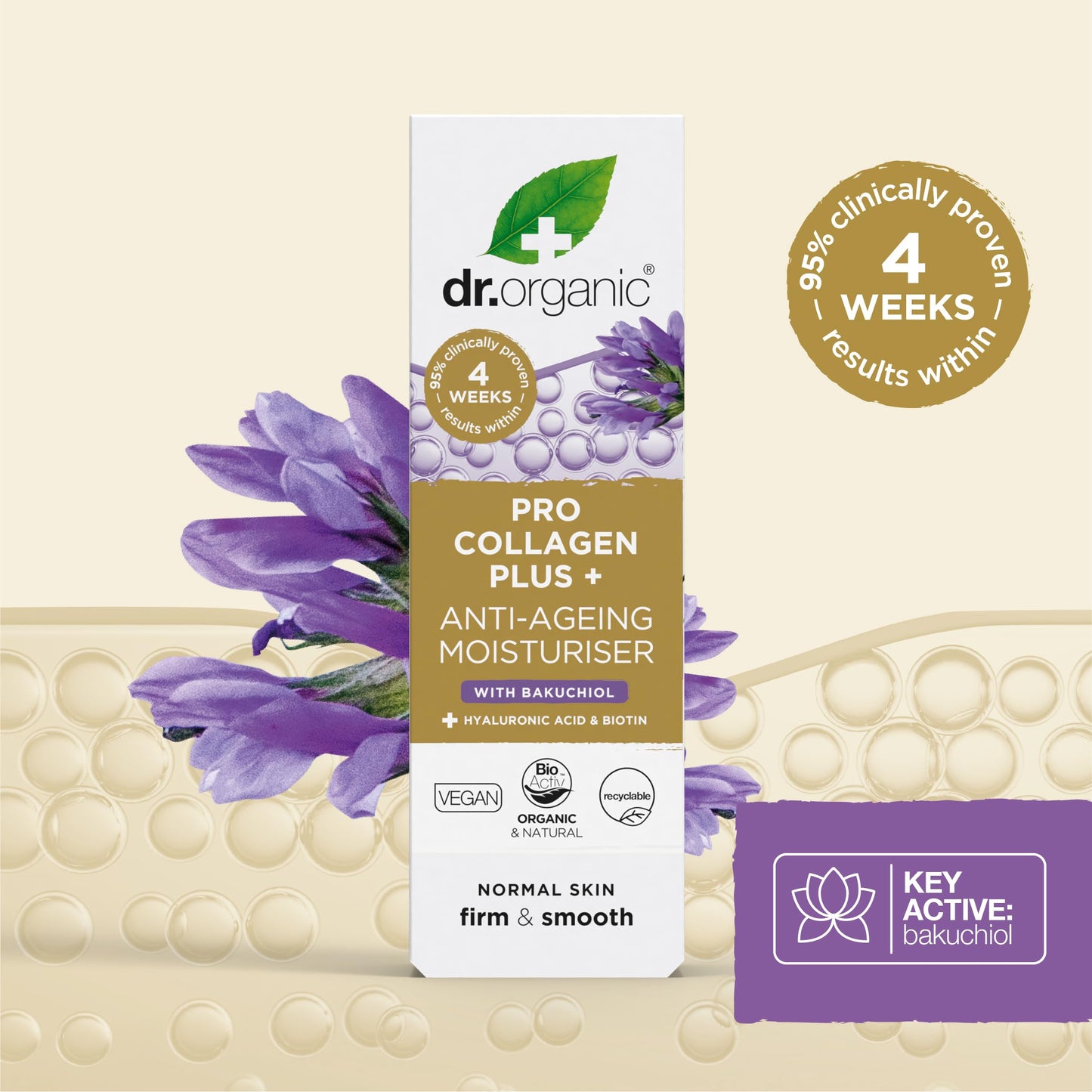 Dr. Organic Pro Collagen Plus + Anti-Ageing Moisturiser with Bakuchiol | Firm & Smooth Skin, Reduces Wrinkles, (Normal Skin) Natural, Certified Organic, Paraben & SLS-Free, 50 mL / 1.7 fl oz Dr. Organic buy supplements Au