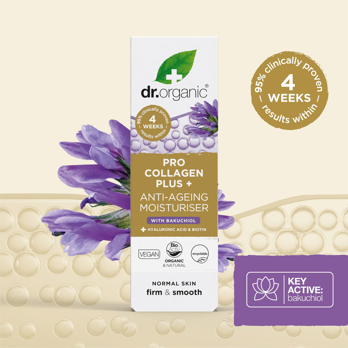 Dr. Organic Pro Collagen Plus + Anti-Ageing Moisturiser with Bakuchiol | Firm & Smooth Skin, Reduces Wrinkles, (Normal Skin) Natural, Certified Organic, Paraben & SLS-Free, 50 mL / 1.7 fl oz Dr. Organic buy supplements Au