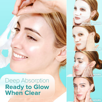 Ebanel Bio Collagen Face Mask, 4-Pack Hydrating Face Masks with 7 Peptides, Hyaluronic Acid, Niacinamide, Centella, Rose Water, Ceramide, and B5, Glass Skin Tightening and Lifting Korean Sheet Masks Ebanel buy supplements Au