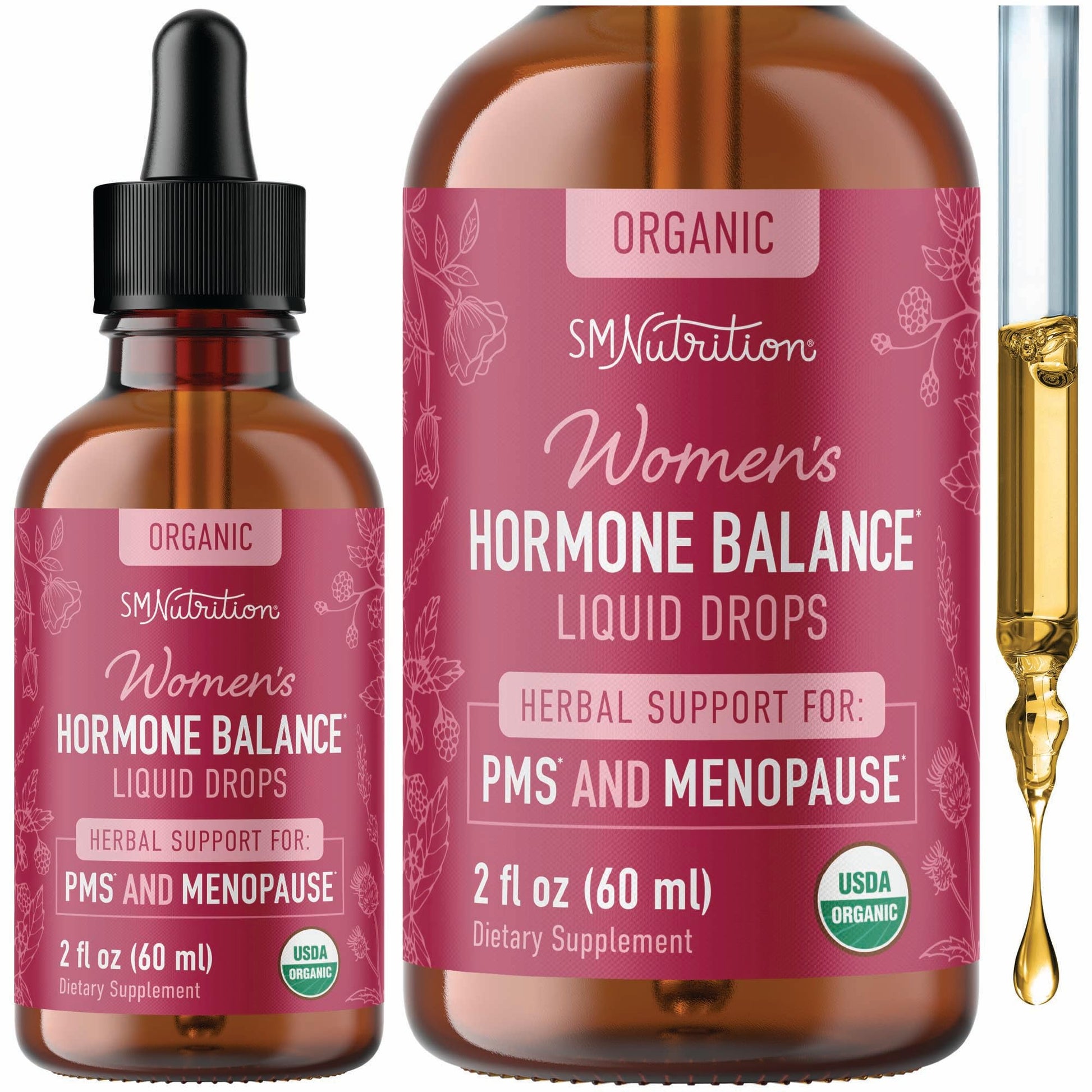 Hormone Balance Liquid Drops | with Black Cohosh, Stinging Nettle, Red Raspberry Leaf, Chasteberry & More | Menopause, Hot Flash, & PMS Relief Menstrual Herbal Support Tincture | Vegan Formula | 2oz SMNutritionBuy Supplements Australia