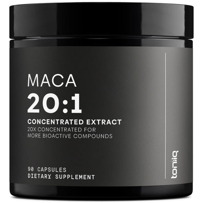 Toniiq Maca Root - Ultra High Potency 20:1 Extract - Black, Red and Yellow Maca Complex - Single Origin, Wildcrafted & Highly Concentrated - Third-Party Lab Tested - 90 Capsules Toniiq buy supplements Au
