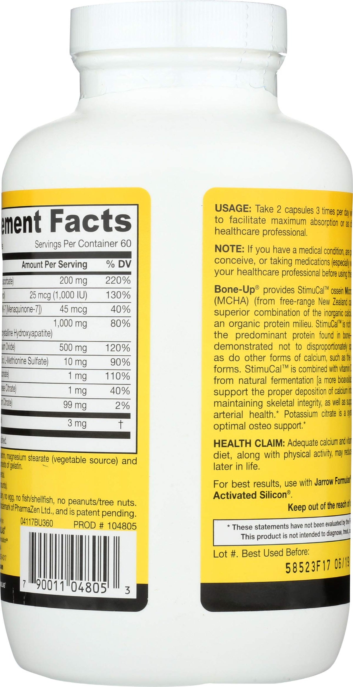 Jarrow Formulas BoneUp for Bone Density - Vitamin D3 and K2, Calcium Support, 360 Capsules, Promotes Skeletal Nutrition, Up to 60 Days Supply Jarrow FormulasBuy Supplements Australia