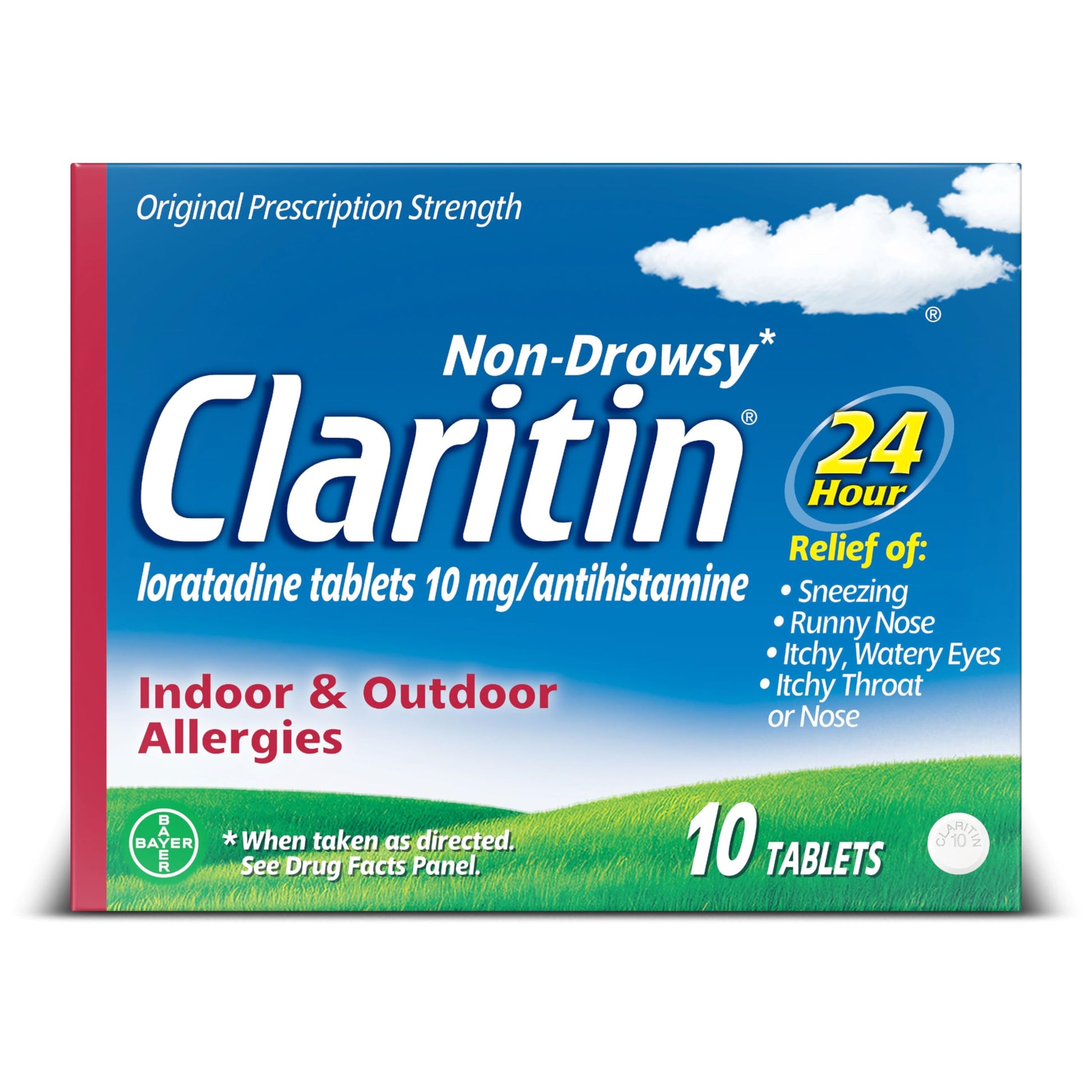 Claritin 24 HR Non Drowsy Allergy Medicine, Loratadine antihistamine tablets, 10 Ct Claritin buy supplements Au