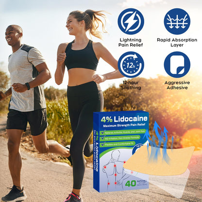 Uposiut Lidocaine 4% Patches - Extra Strength Lidocaine Patches (40 Patches), for Neck, Shoulder, Back, Knee, and Ankle Muscles, 12-Hour Effectiveness-A001L UposiutBuy Supplements Australia