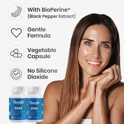 NewLife Naturals DIM Supplement 300mg for Women & Men - Hormonal Acne, Estrogen Balance Pills, Post Menopause Relief | Healthy Estrogen Level | Hormonal Balance - Bioperine | PCOS - 60 Day Supply NewLife NaturalsBuy Supplements Australia