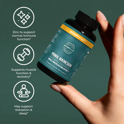 Magnesium Supplement Complex 310mg by Primal Harvest with Magnesium Glycinate, Citrate, Malate, and Zinc 120 Capsules Primal Harvest buy supplements Au