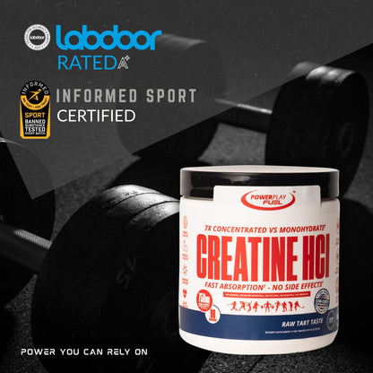 CREATINE HCl Powder for Men and Women, Muscle Strength, Brain Performance, Heart Health & Immune Support - Raw Tart Taste, 90 Servings POWER PLAY FUELBuy Supplements Australia