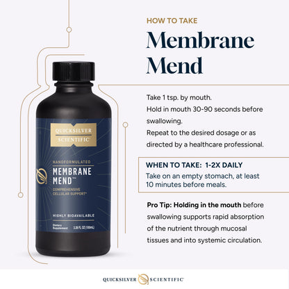 Quicksilver Scientific Membrane Mend - Brain, Cellular & Healthy Aging Support with Phosphatidyl Choline (PC), Vitamin E Tocotrienols, Ahiflower Oil & Astaxanthin Supplements (3.38oz / 100ml) Quicksilver ScientificBuy Supplements Australia