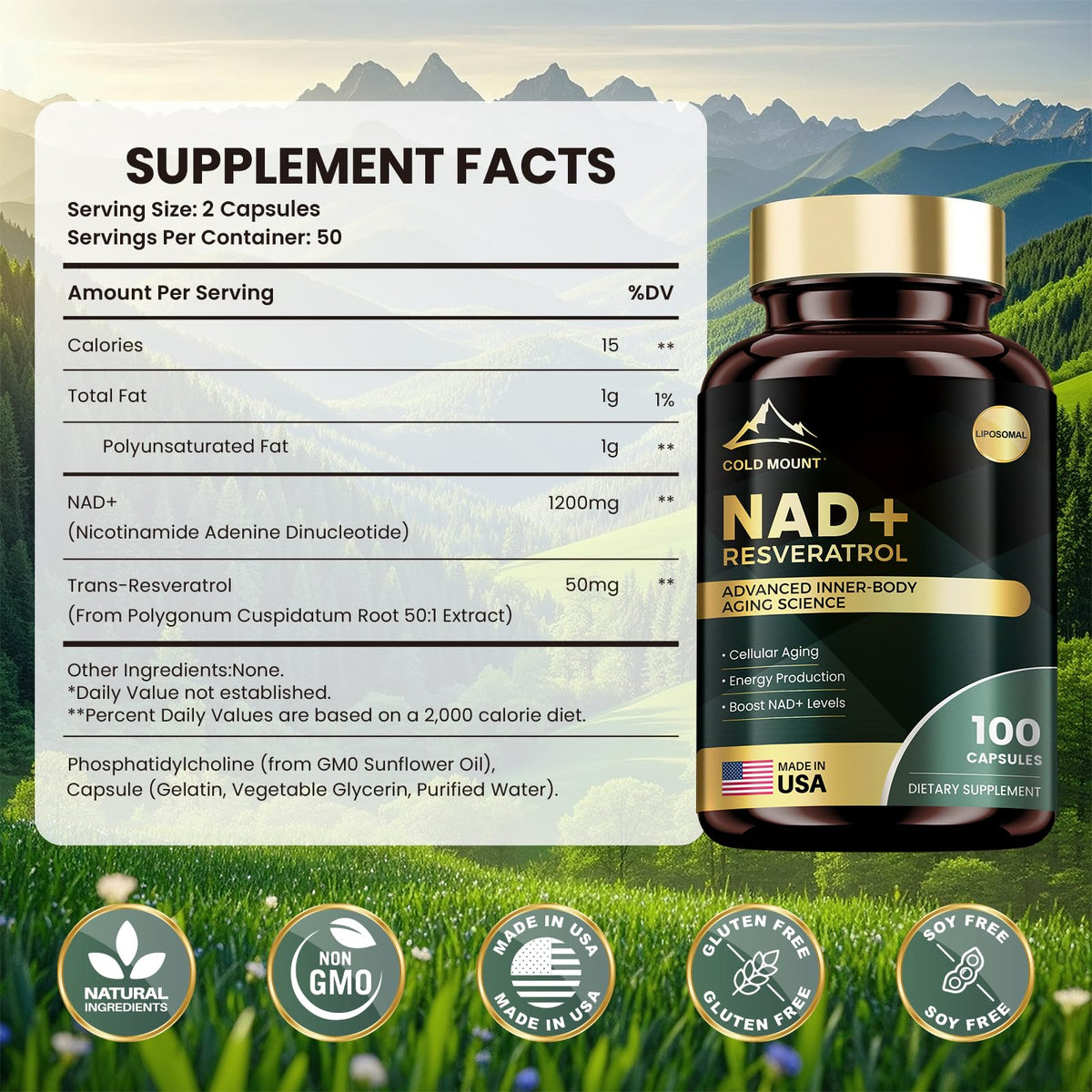 MEGNETA Liposomal NAD+ Supplement 1200mg with Trans Resveratrol - Boost NAD+ Levels, Energy & Anti-Aging Support - Vegan, 100 Capsules MEGNETABuy Supplements Australia