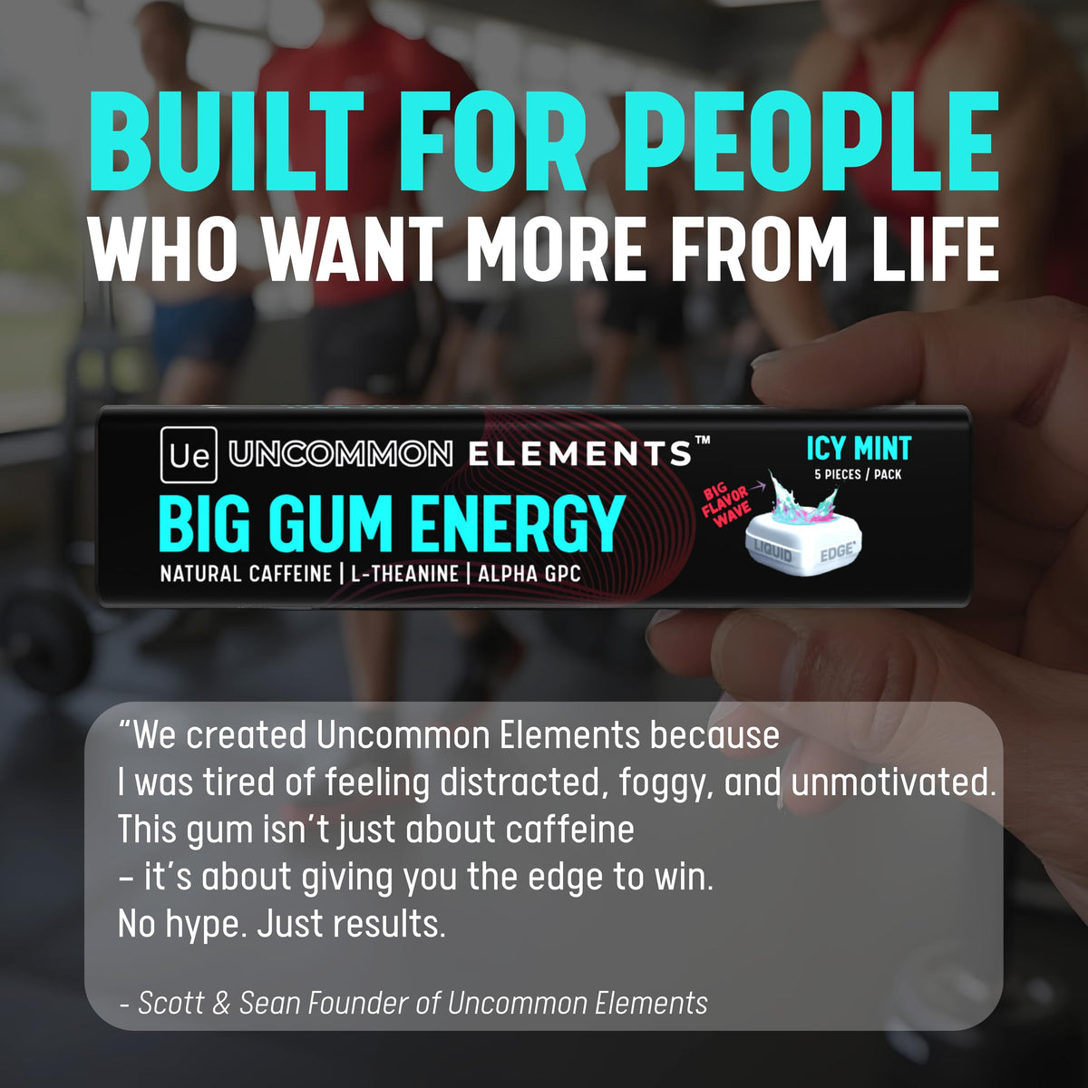 BIG GUM ENERGY & FOCUS – 80mg Caffeine + 40mg L-Theanine + 80mg Alpha GPC – Nootropic Chewing Gum for Focus, Energy & Execution – Icy Mint – 25 Pieces (5 Packs) Gym & Work Execution. UNCOMMON ELEMENTSBuy Supplements Australia
