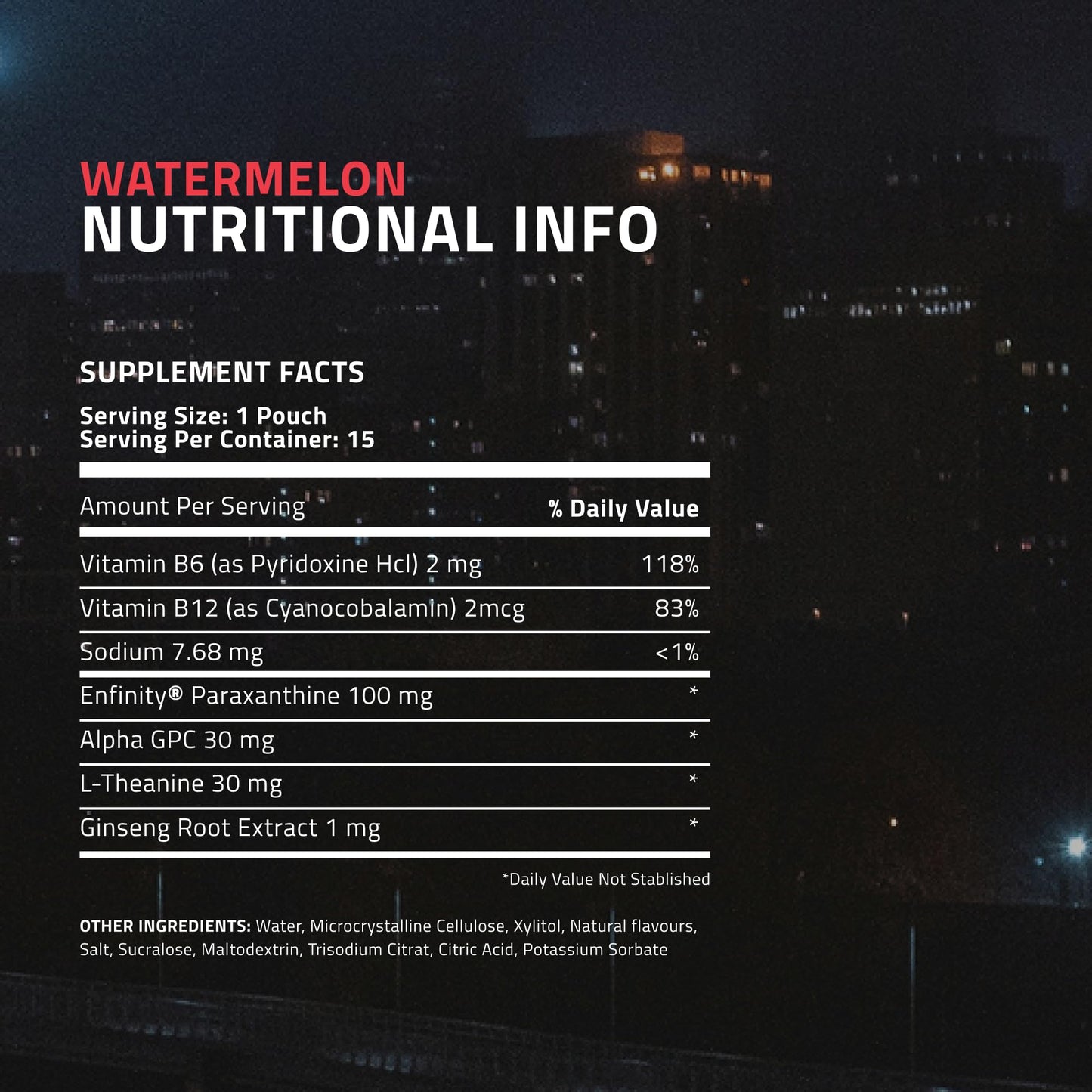 Ultra Focus Nootropic Pouches (Watermelon, 3 Cans) Nicotine-Free, Caffeine-Free, Enfinity Paraxanthine, Vitamin B6 + B12, L-Theanine, Alpha-GPC, Ginseng, Nootropic Energy & Clarity Plant-Based Pouches Ultra PouchesBuy Supplements Australia