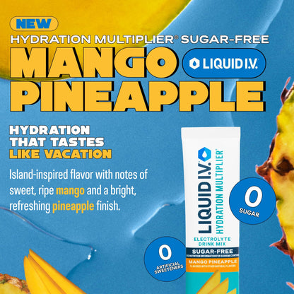 Liquid I.V.® Hydration Multiplier Sugar-Free - Mango Pineapple | Electrolyte Powder Drink Mix | 1 Pack (14 Servings) Liquid I.V.Buy Supplements Australia