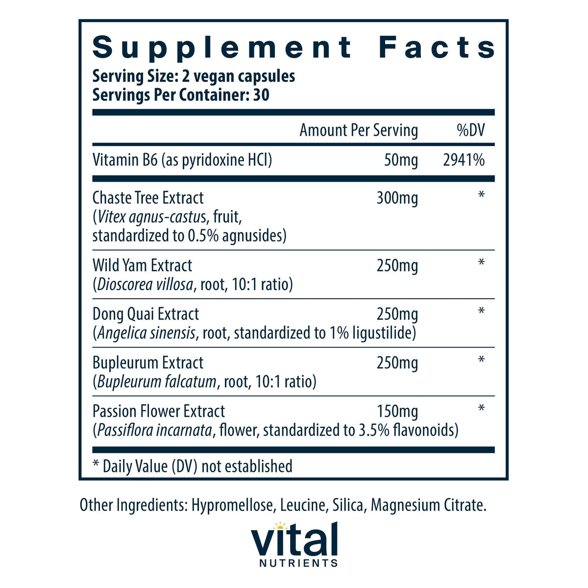 Vital Nutrients PMS Support - Vitex Berry & Passionflower Extract for Premenstrual Support & Hormone Balance* - Vitamin B6 PMS Supplements - Gluten, Dairy, Soy Free - Non-GMO - 60 Capsules Vital NutrientsBuy Supplements Australia