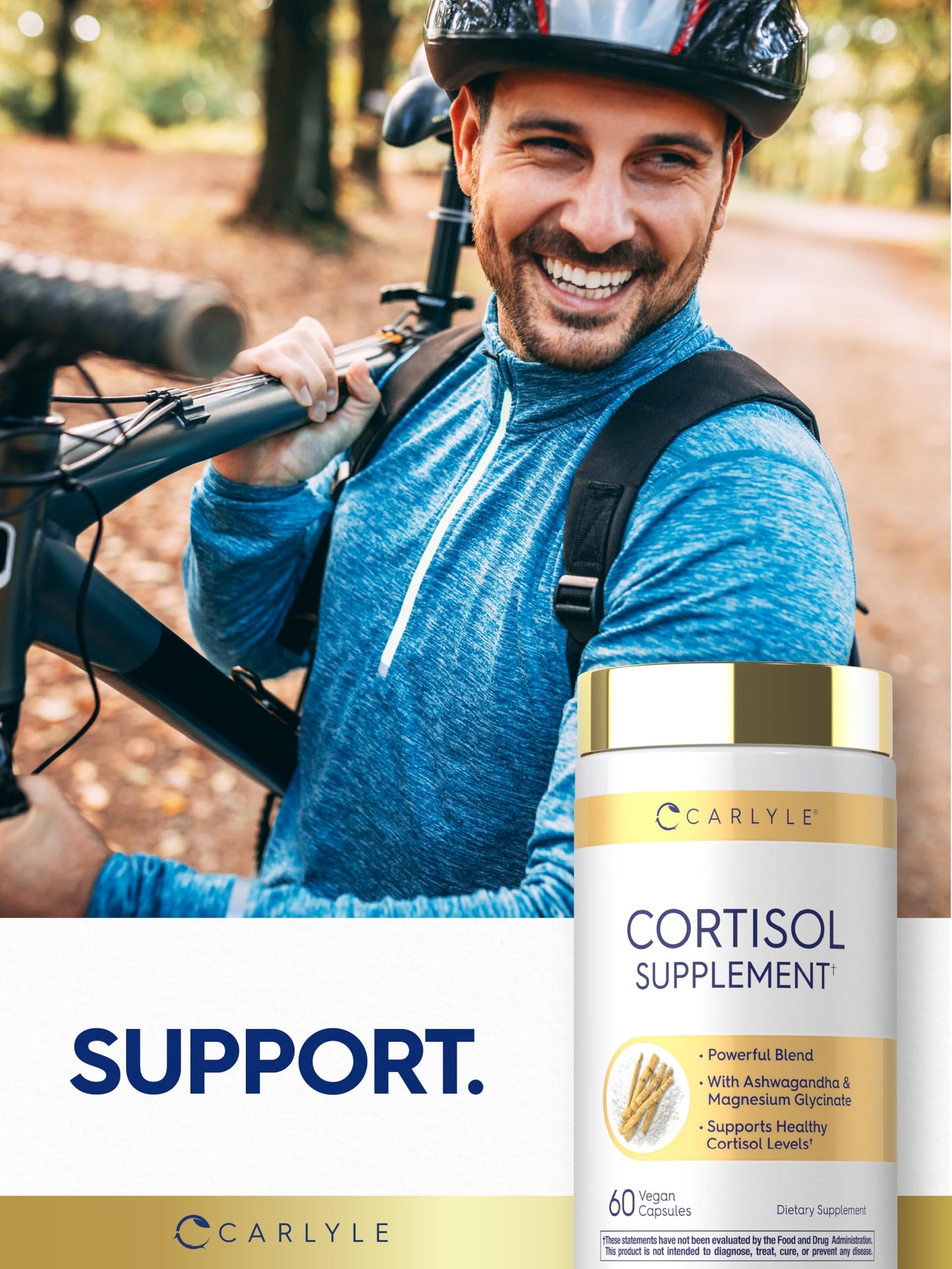 Carlyle Cortisol Supplement | 60 Vegan Capsules | Ashwagandha & Magnesium Complex | Non-GMO, Gluten Free CarlyleBuy Supplements Australia