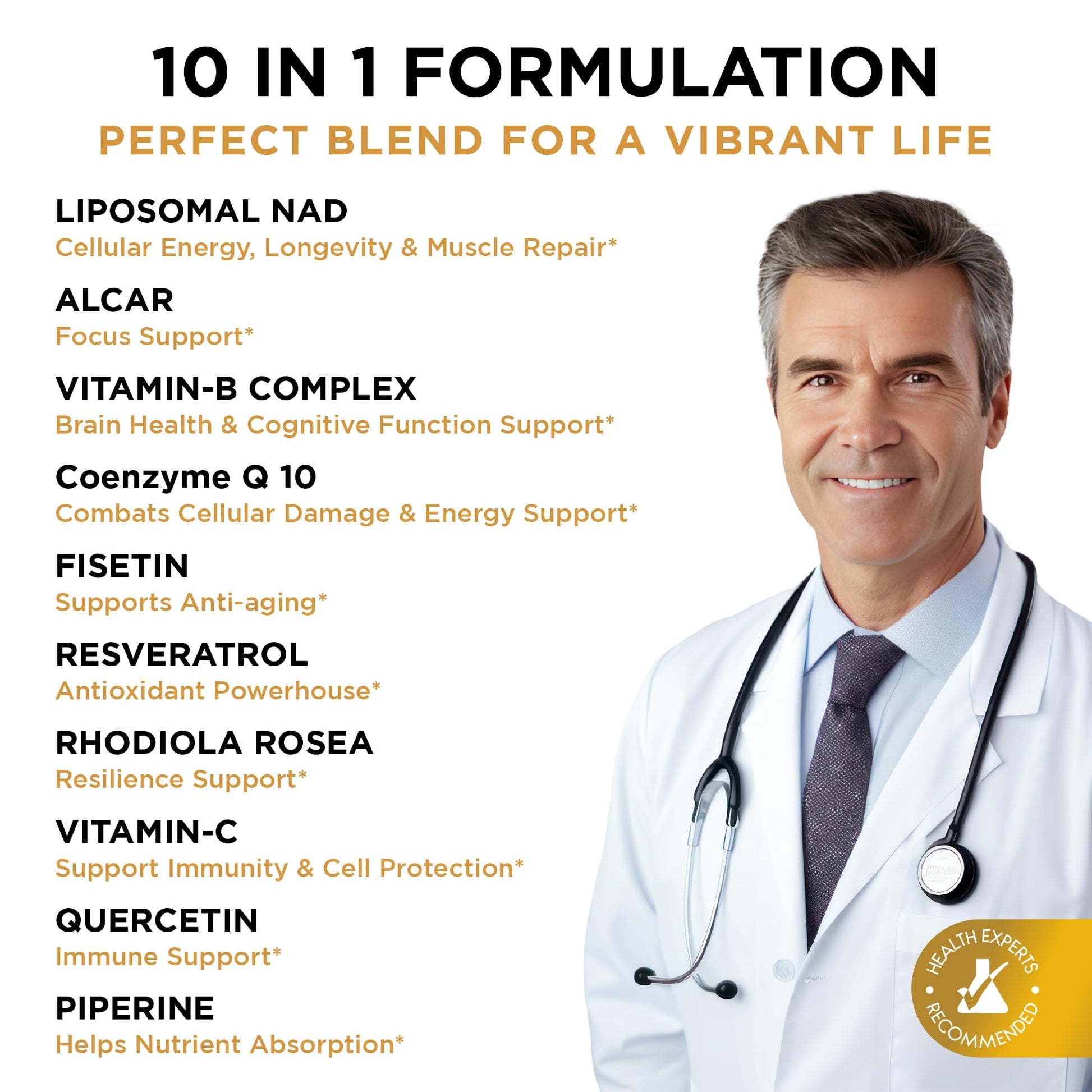 NAD+ Supplement Liposomal Capsules - Max Absorption for Cellular Energy, Healthy Aging, Brain Function & DNA Health - Vegan, Non-GMO, Gluten-Free Supplement - 60 Capsules - Supports NAD Levels AuroraSynthBuy Supplements Australia