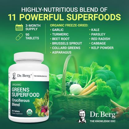Dr. Berg's Greens Superfood Cruciferous Vegetable Tablets - Vegetable Supplements Dr. Berg NutritionalsBuy Supplements Australia