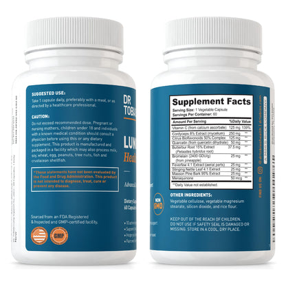 Dr. Tobias Lung Health, Lung Support Supplement with Vitamin C, Butterbur, Quercetin Dr. TobiasBuy Supplements Australia