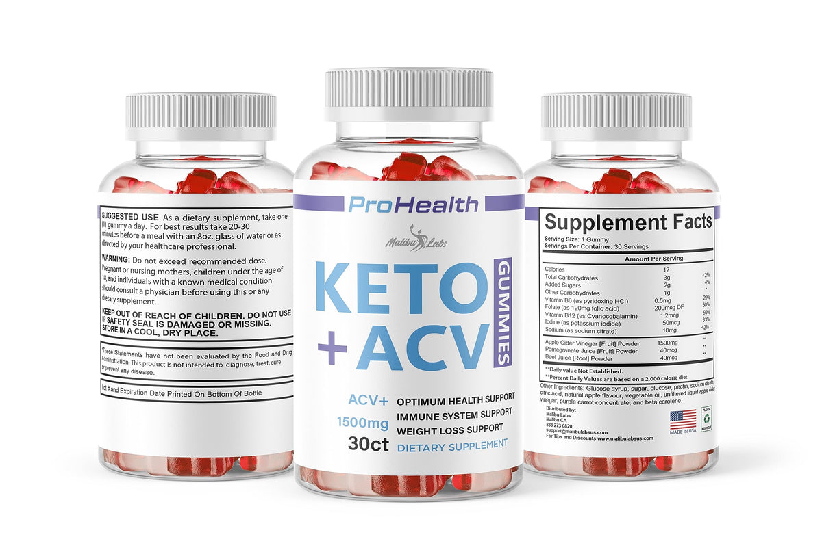 prohealth Keto acv Gummies - 1500mg Once a Day Keto, Strong Time Released Advanced Malibu LabsBuy Supplements Australia