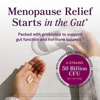 Menopause Support with Prebiotics and Probiotics for Women | Hormone Balance, Hot Flashes & Night Sweats | 50 Billion CFU, DIM & Black Cohosh | Triple Action Menopause Supplements for Women | 30 Ct SMNutritionBuy Supplements Australia