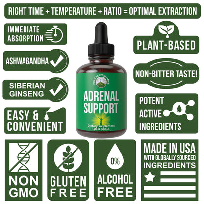 Peak Performance Adrenal Support Supplements to Restore Energy from Adrenal Fatigue. Liquid Drops Complex for Women and Men. Supports Healthy Cortisol Management. Supplement with Adaptogens Peak PerformanceBuy Supplements Australia