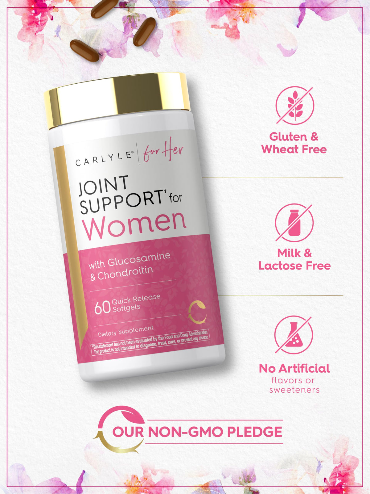 Carlyle Joint Support for Women | 60 Softgels | Complex with Omega-3 and Collagen Peptides | Non-GMO, Gluten Free Carlyle buy supplements Au