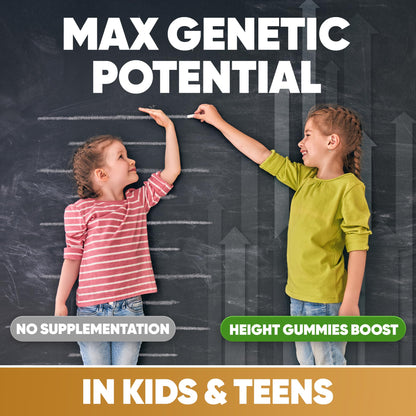 Height Growth Increase Vitamin Gummies, Calcium 100mg, Magnesium Glycinate 30mg, Zinc, Ashwagandha, Vitamin K2 D3 25mg Grow Tall Maximizer Supplement, Multivitamin for Kids, Teens Boy & Girl, Adults HighSpotBuy Supplements Australia