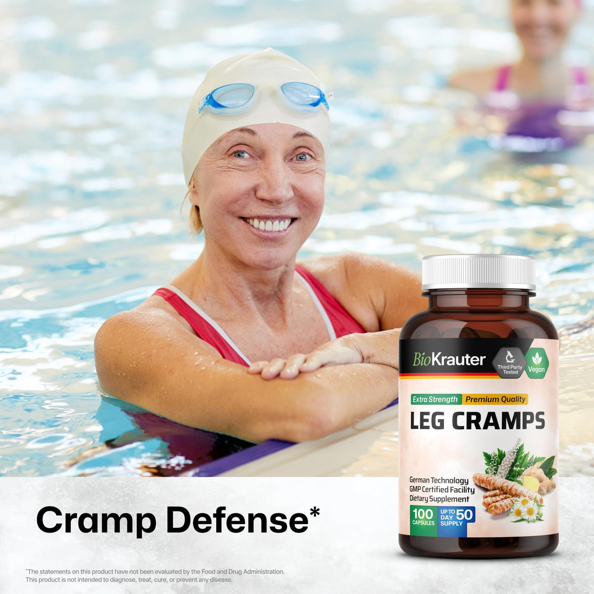 BIO KRAUTER® Magnesium Glycinate for Leg Сramps & Relax - 5-in-1 Formula Magnesium Glycinate 400mg with Turmeric, Black Cohosh, Ginger, Chamomile 1200 mg 100 Caps - No Fillers, Non-GMO, 50-Day Supply BIO KRAUTERBuy Supplements Australia