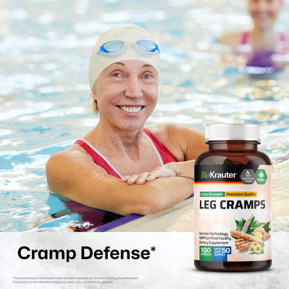 BIO KRAUTER® Magnesium Glycinate for Leg Сramps & Relax - 5-in-1 Formula Magnesium Glycinate 400mg with Turmeric, Black Cohosh, Ginger, Chamomile 1200 mg 100 Caps - No Fillers, Non-GMO, 50-Day Supply BIO KRAUTERBuy Supplements Australia