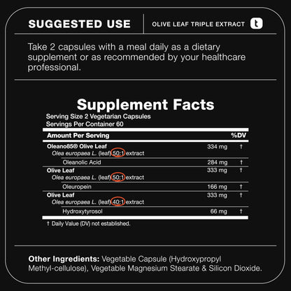 Toniiq 46,620 mg Olive Leaf Extract Complex – with 85% Oleanolic Acid, 50% Oleuropein & 20% Hydroxytyrosol - 50:1 Extract Ratio – 1000mg Extract Per Serving – Third-Party Tested – 120 Capsules Toniiq buy supplements Au