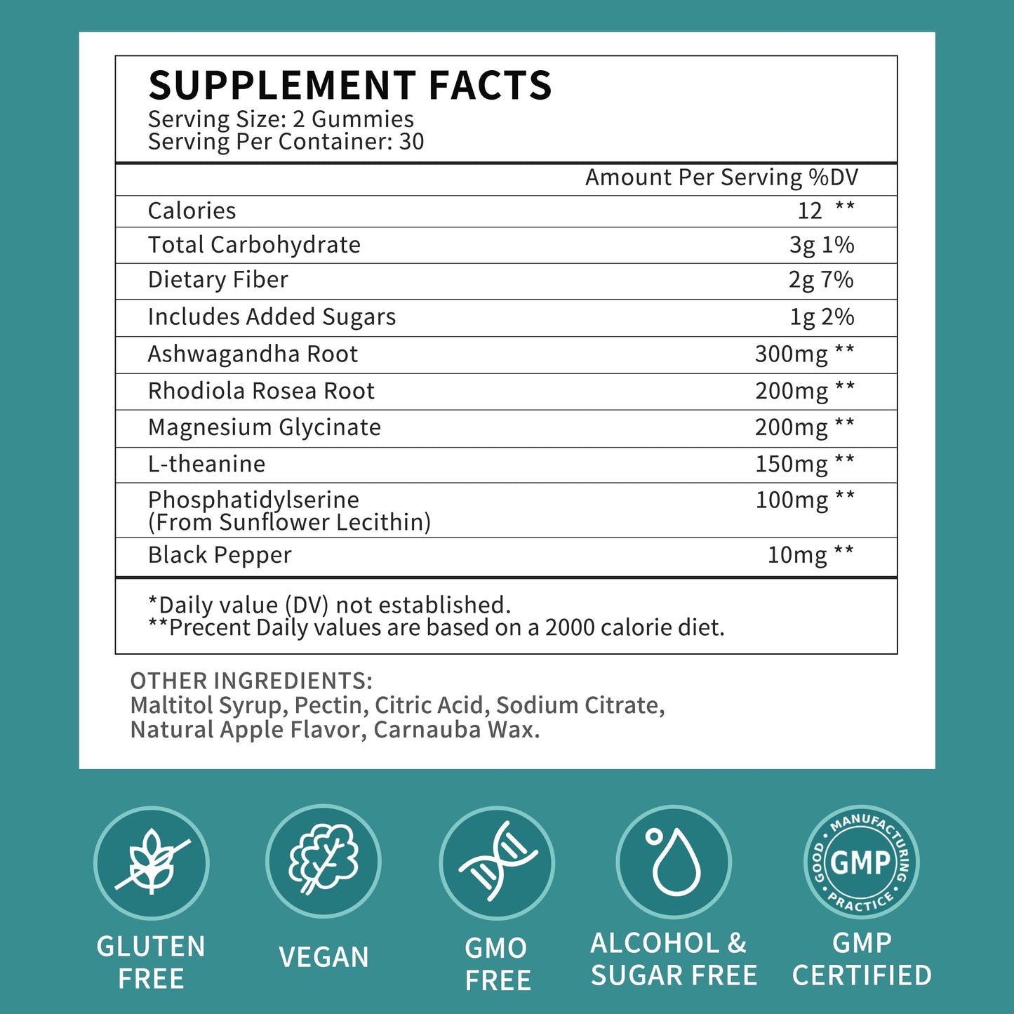 Cortisol Supplements Gummies for Women, Cortisol Reducer w.Ashwagandha Rhodiola Rosea Magnesium L-Theanine Phosphatidylserine Black Peper, Hormone Balanced & Lower Cortisol - 30 Day Vegan Supply HerbanceBuy Supplements Australia
