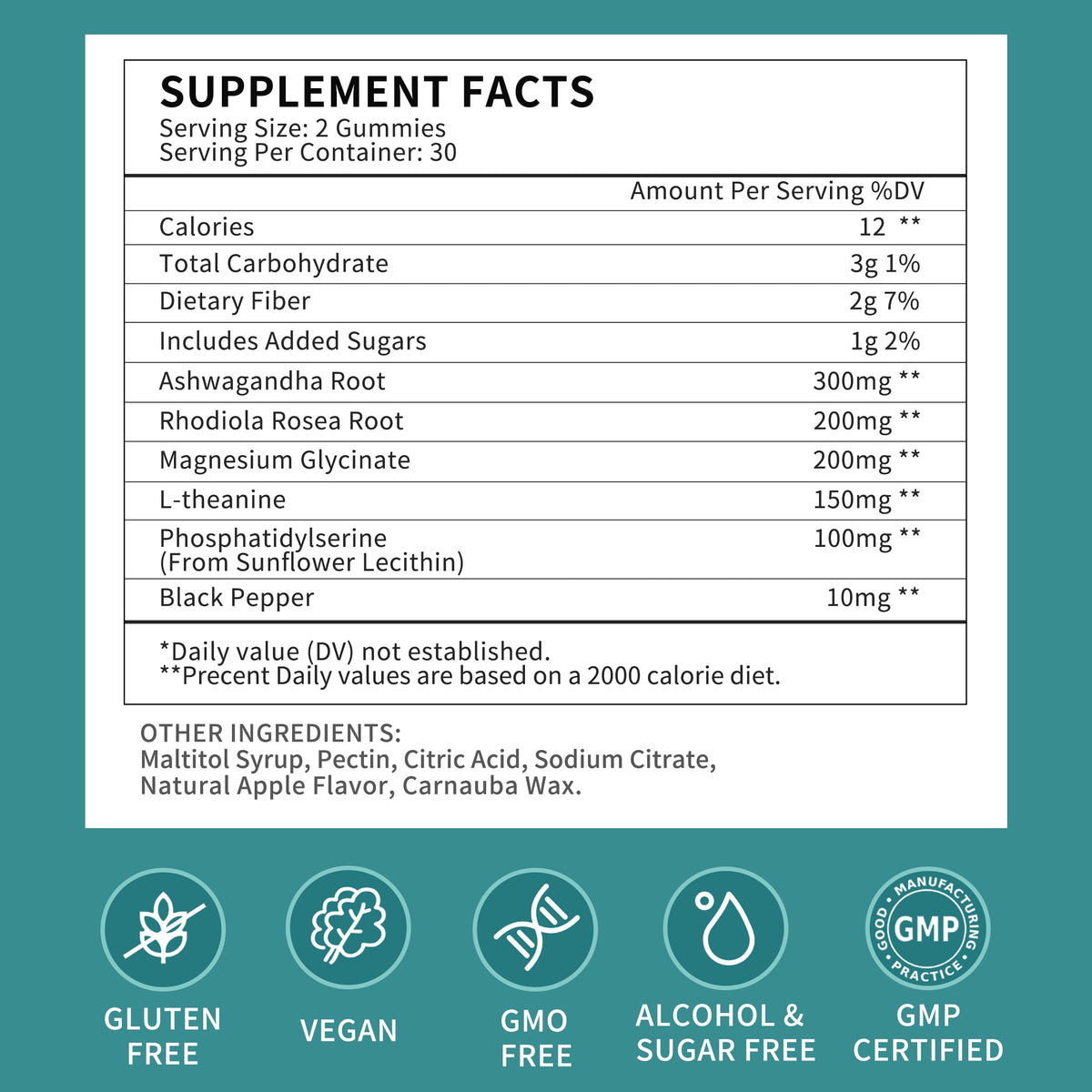 Cortisol Supplements Gummies for Women, Cortisol Reducer w.Ashwagandha Rhodiola Rosea Magnesium L-Theanine Phosphatidylserine Black Peper, Hormone Balanced & Lower Cortisol - 30 Day Vegan Supply HerbanceBuy Supplements Australia