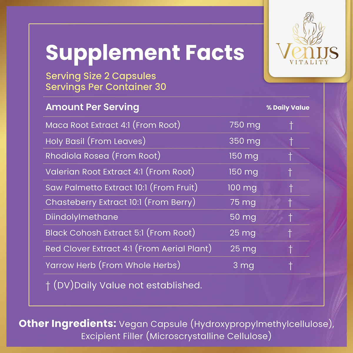 Menopause Supplements for Women - Female Hormone Balance & Immune Support - Mood Swings & Restful Sleep - Valerian Root & Saw Palmetto - Black Cohosh for Menopause Hot Flashes Relief - 60 Capsules Venus VitalityBuy Supplements Australia
