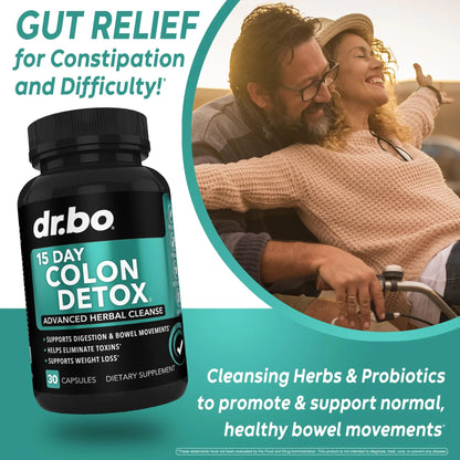 Colon Cleanser Detox for Weight Flush - 15 Day Intestinal Cleanse Pills & Probiotic - Fast Natural Laxative for Constipation Relief - Bowel Movement Supplements for Stomach Bloating, Gut Loss Support DR. BOBuy Supplements Australia