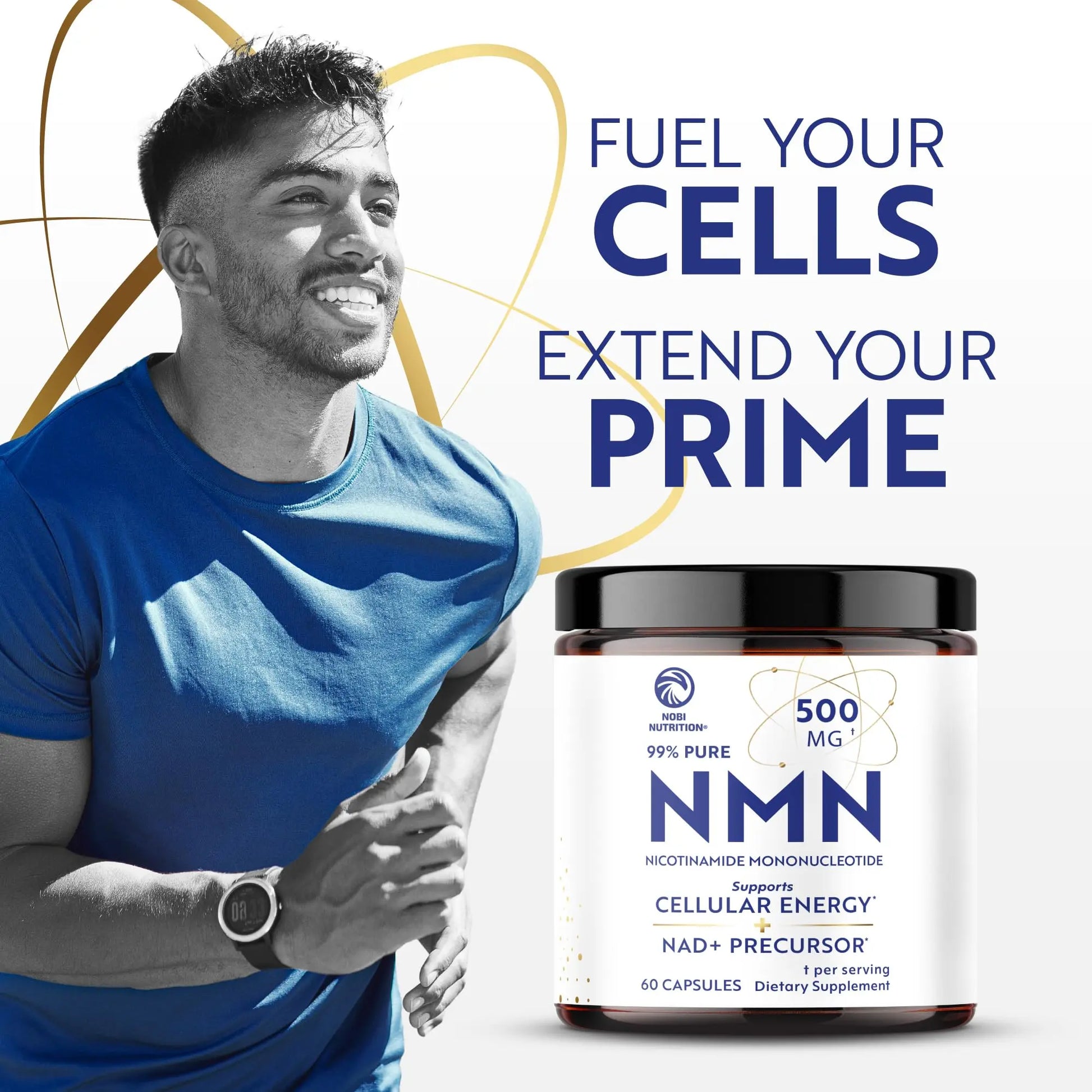 NMN Supplement 500mg | 99% Pure | NAD+ Precursor for Cellular Energy, Longevity, Repair, and Healthy Aging Support | Third-Party Tested & Non-GMO | Nicotinamide Mononucleotide | 60 NMN Capsules Nobi NutritionBuy Supplements Australia