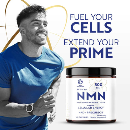 NMN Supplement 500mg | 99% Pure | NAD+ Precursor for Cellular Energy, Longevity, Repair, and Healthy Aging Support | Third-Party Tested & Non-GMO | Nicotinamide Mononucleotide | 60 NMN Capsules Nobi NutritionBuy Supplements Australia