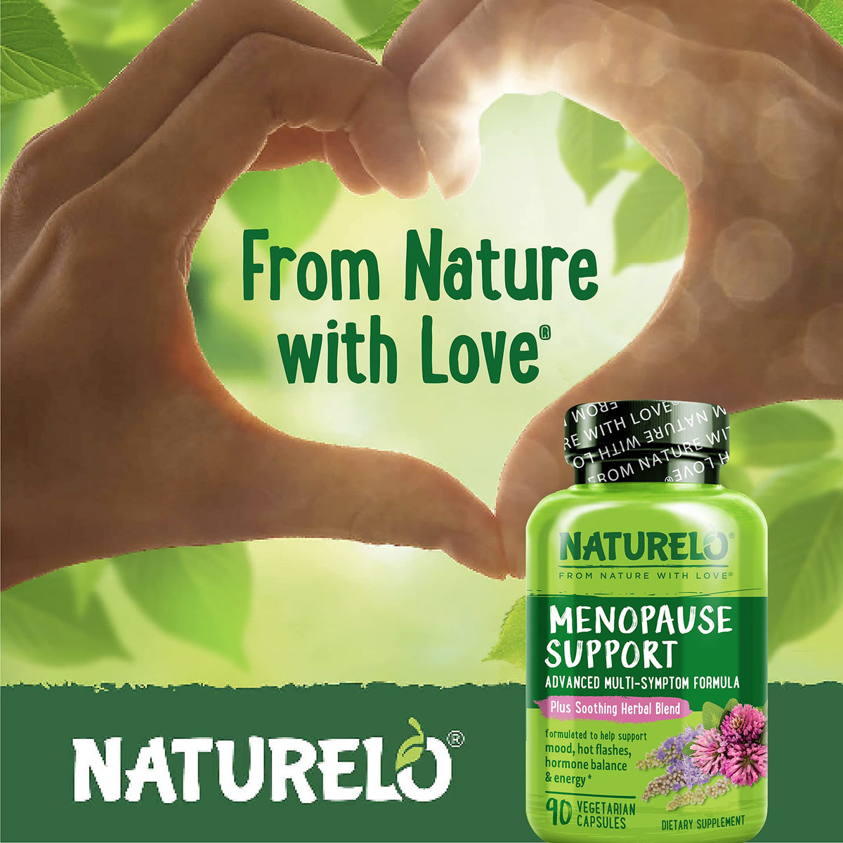 NATURELO Menopause Supplements for Women, Herbal Blend with Black Cohosh for Menopause Hot Flashes Advanced Estrogen Multi-Symptom Formula 90 Capsules NATURELOBuy Supplements Australia