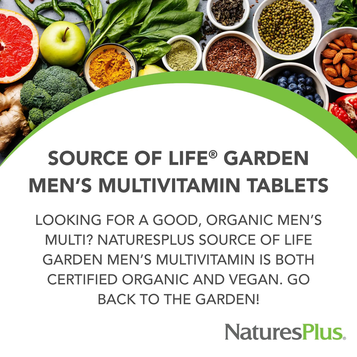 NaturesPlus Source of Life Garden Men’s Multivitamin - 90 Tablets - Supports Energy & Healthy Immune System Nature's Plus