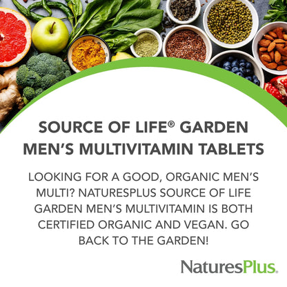 NaturesPlus Source of Life Garden Men’s Multivitamin - 90 Tablets - Supports Energy & Healthy Immune System Nature's Plus