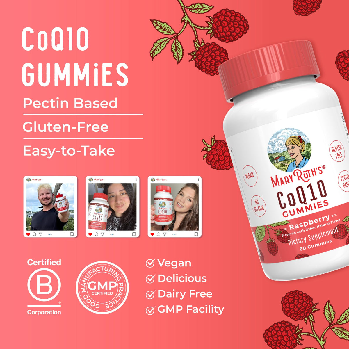 MaryRuth Organics CoQ10 Gummies | Coenzyme Q10 | Gummy Supplements for Heart Health & Cellular Health | Antioxidant | CoQ10 120 mg | Vegan | Non-GMO | Gluten Free | 60 Count | 1 Month Supply MARYRUTH'SBuy Supplements Australia