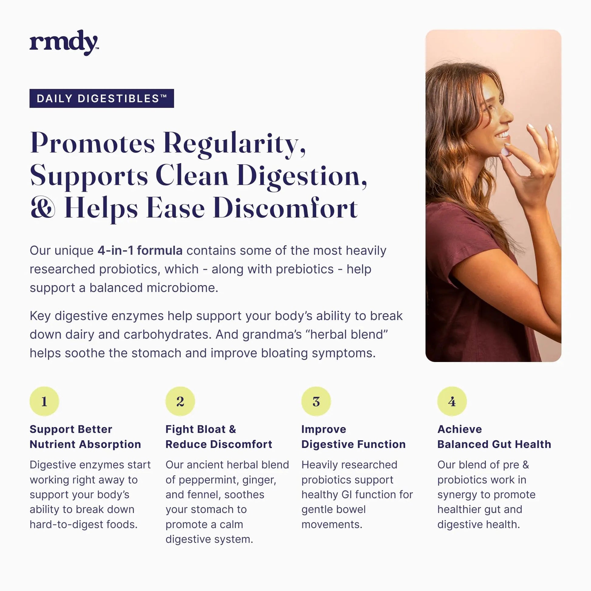 rmdy Constipation, Bloating, & Gas Relief | Relief from Diarrhea, & IBS | Probiotic for Digestive Health & Gut | 30 Capsules rmdyBuy Supplements Australia