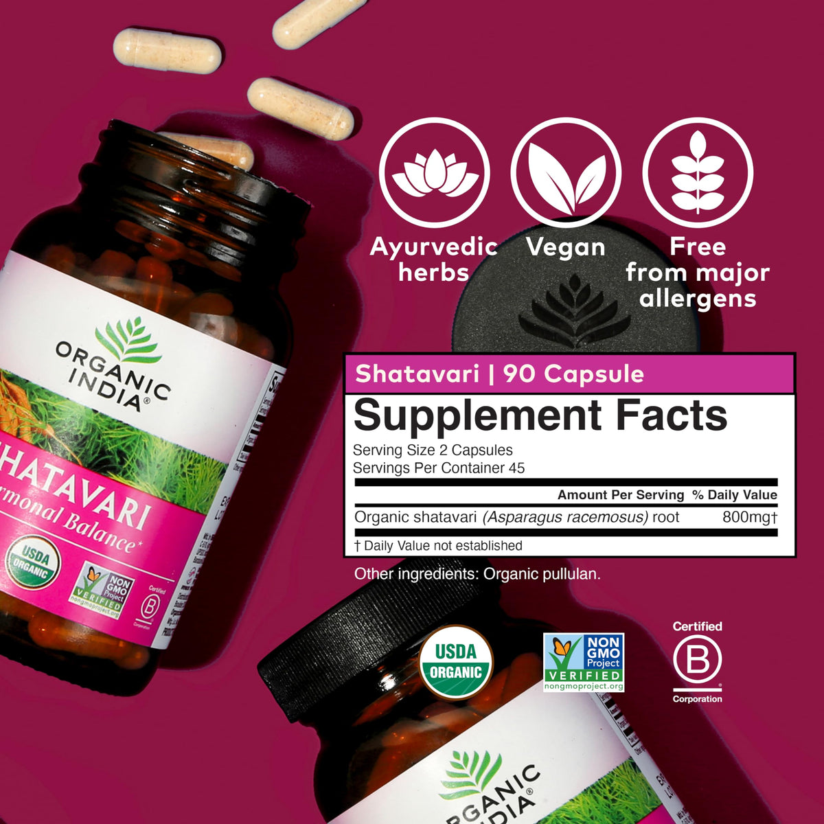 ORGANIC INDIA Shatavari Herbal Supplement - Supports Hormonal Balance, Immune and Inflammatory Response, Vegan, Gluten-Free, USDA Organic, Supports Reproductive Health - 90 Capsules ORGANIC INDIABuy Supplements Australia