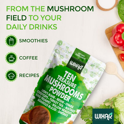 Wixar Mushroom Powder - Ten Treasure Mushrooms Extract Supplement Blend for Coffee WIXAR NATURALSBuy Supplements Australia