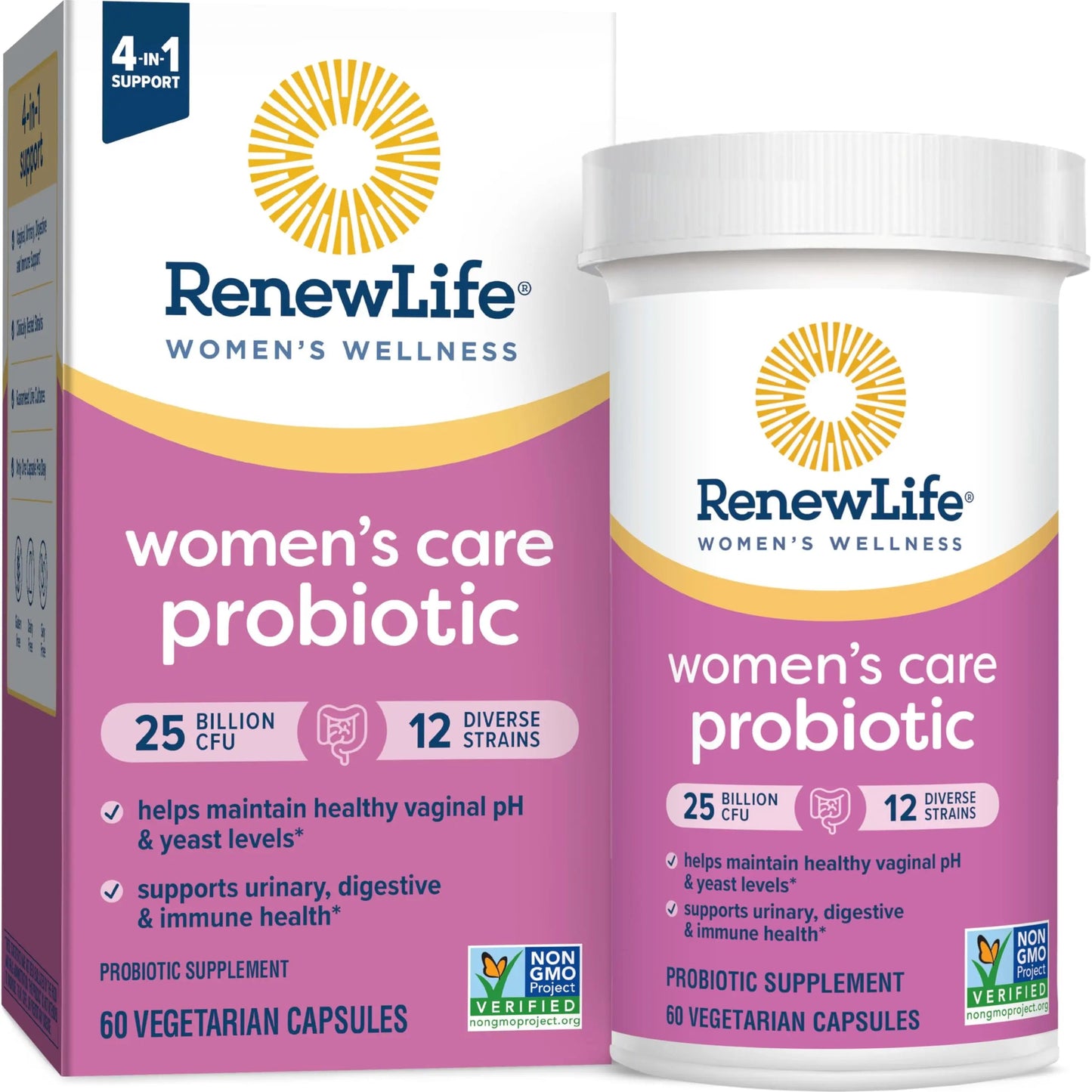 Renew Life Women's Probiotic Capsules, Supports pH Balance for Women, Vaginal, Urinary, Digestive and Immune Health, L. Rhamnosus GG, Dairy, Soy and Gluten-Free, 25 Billion CFU - 60 Ct Renew LifeBuy Supplements Australia