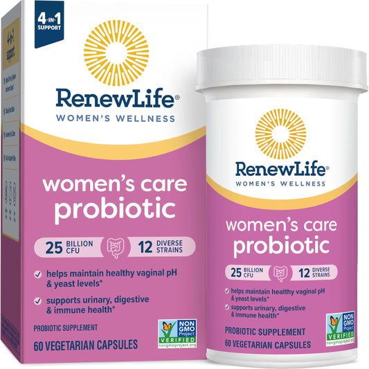 Renew Life Women's Probiotic Capsules, Supports pH Balance for Women, Vaginal, Urinary, Digestive and Immune Health, L. Rhamnosus GG, Dairy, Soy and Gluten-Free, 25 Billion CFU - 60 Ct Renew LifeBuy Supplements Australia