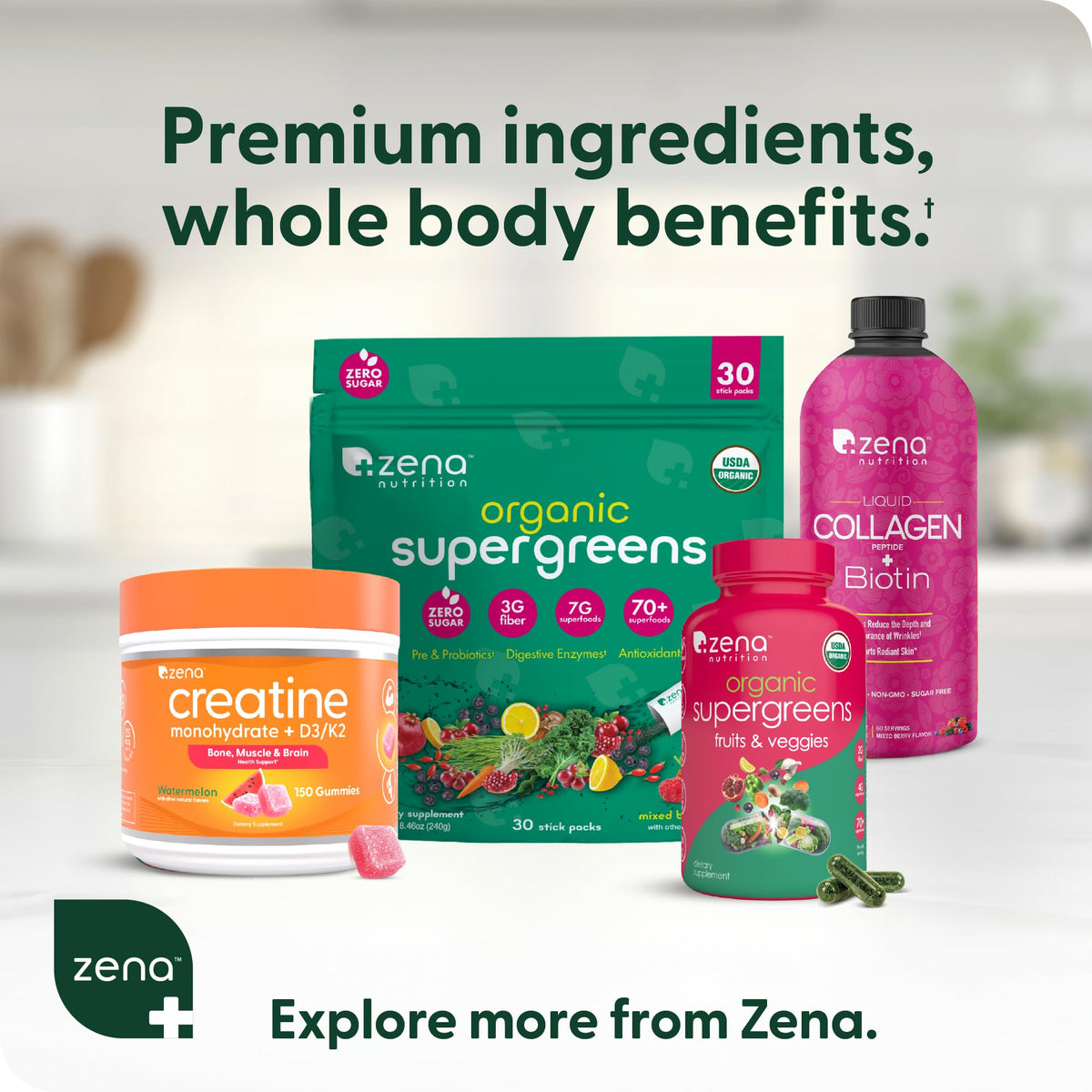 Zena Nutrition Creatine Gummies with D3 & K2, Creatine Monohydrate for Men and Women, Supports Bone, Muscle, & Cognitive Health, Gummy Workout Supplement, Watermelon Flavor, 150ct, 30 Daily Servings Zena NutritionBuy Supplements Australia