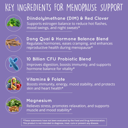 Menopause Supplements for Women – DIM Supplement + Probiotics | Estrogen Metabolism & Hormone Balance Support | Perimenopause Relief | Hot Flashes, Mood Swings & Night Sweats | Dong Quai | 60 Ct Happy Healthy HippieBuy Supplements Australia
