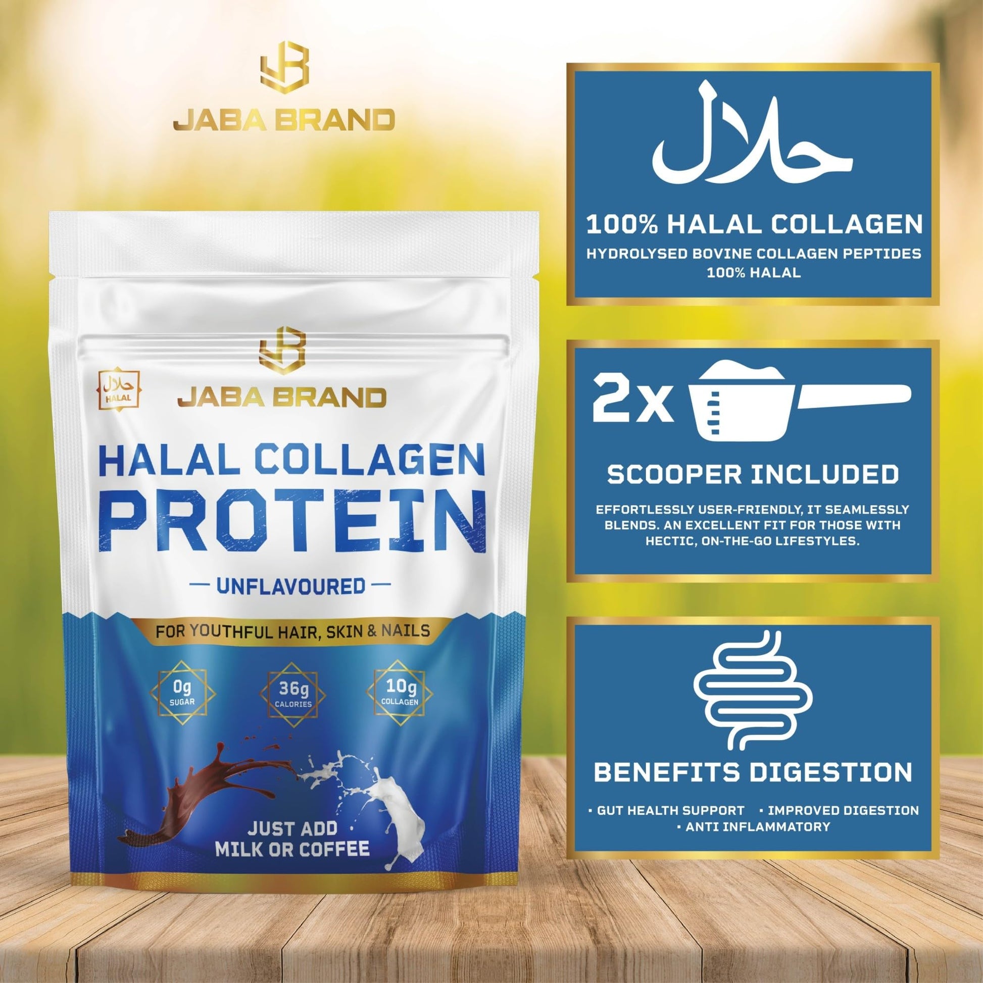JABA BRAND - Halal Bovine Collagen Protein Powder for Hair, Nails, Joints and Skin JABA BRANDBuy Supplements Australia