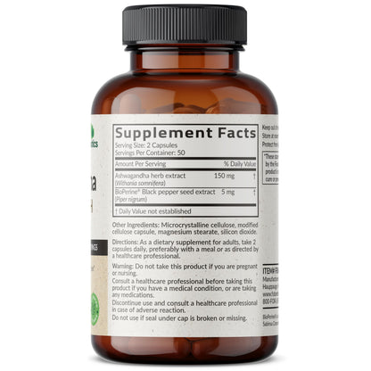 Futurebiotics Ashwagandha Extra Strength Stress & Mood Support with BioPerine - Non GMO Formula, 100 Vegetarian Capsules FuturebioticsBuy Supplements Australia