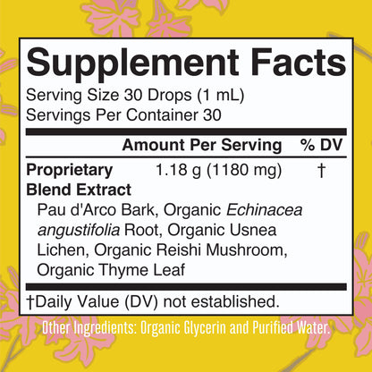 MaryRuth Organics PAU D'Arco Herbal Blend | Reishi Mushroom | Echinacea angustifolia Root | Usnea Lichen | Thyme Leaf | Vegan | Non-GMO Project Verified | Gluten Free | 30 Servings | 1 Fl Oz MARYRUTH'SBuy Supplements Australia